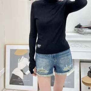 Loewe Women Anagram Shorts in Denim