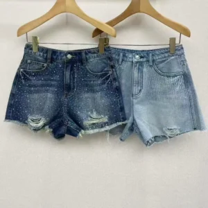 Loewe Women Anagram Shorts in Denim