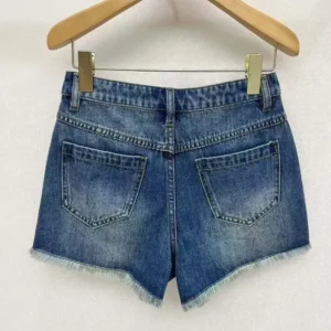 Loewe Women Anagram Shorts in Denim