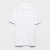 Prada Men Piqué Polo Shirt with Iconic Triangle Logo UJN444