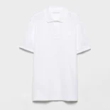 Prada Men Piqué Polo Shirt with Iconic Triangle Logo UJN444