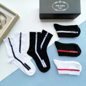 Prada Unisex Re-Nylon Knit Socks 5pcs