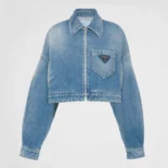 Prada Women Cropped Organic Denim Jacket GFB27913Z6