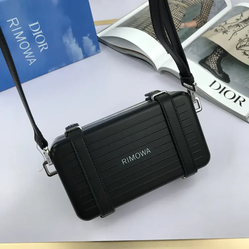 Rimowa Unisex Cross-Body Bag Aluminum and Grained Calfskin 2 Rimowa Unisex Cross-Body Bag Aluminum and Grained Calfskin