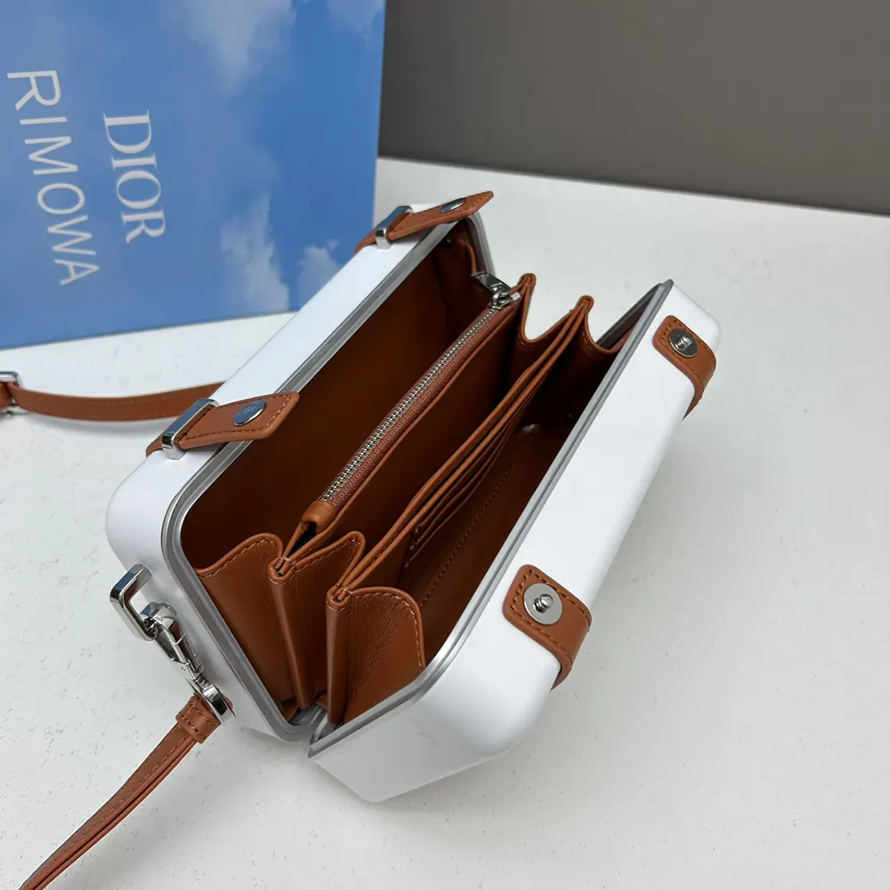 Rimowa Unisex Cross-Body Bag Aluminum and Grained Calfskin 32 Rimowa Unisex Cross-Body Bag Aluminum and Grained Calfskin