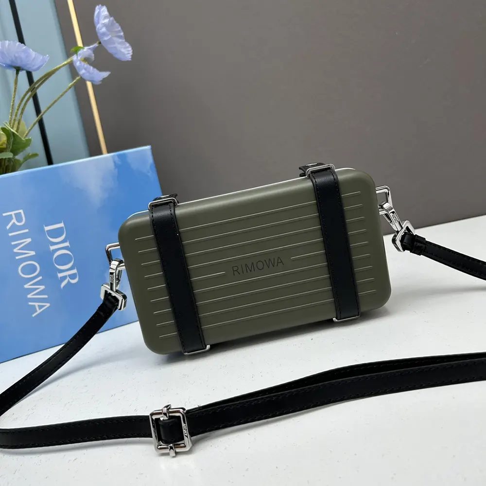 Rimowa Unisex Cross-Body Bag Aluminum and Grained Calfskin 16 Rimowa Unisex Cross-Body Bag Aluminum and Grained Calfskin