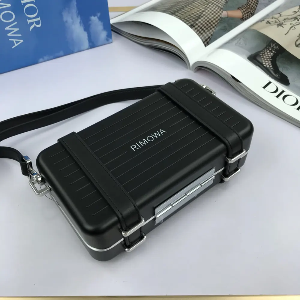 Rimowa Unisex Cross-Body Bag Aluminum and Grained Calfskin 3 Rimowa Unisex Cross-Body Bag Aluminum and Grained Calfskin