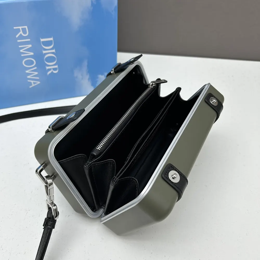 Rimowa Unisex Cross-Body Bag Aluminum and Grained Calfskin 18 Rimowa Unisex Cross-Body Bag Aluminum and Grained Calfskin