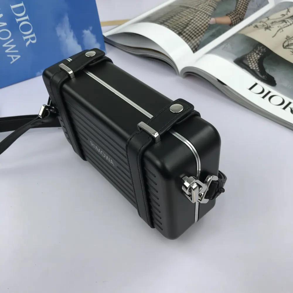 Rimowa Unisex Cross-Body Bag Aluminum and Grained Calfskin 4 Rimowa Unisex Cross-Body Bag Aluminum and Grained Calfskin