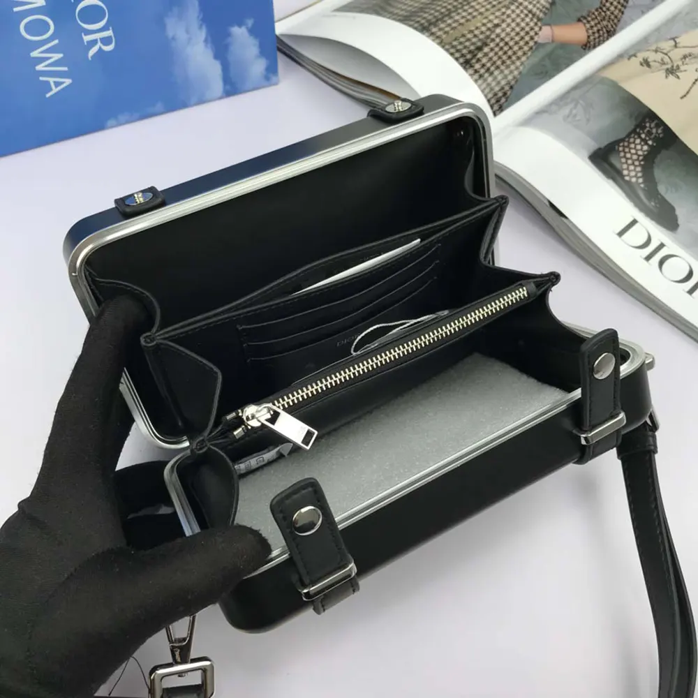 Rimowa Unisex Cross-Body Bag Aluminum and Grained Calfskin 6 Rimowa Unisex Cross-Body Bag Aluminum and Grained Calfskin