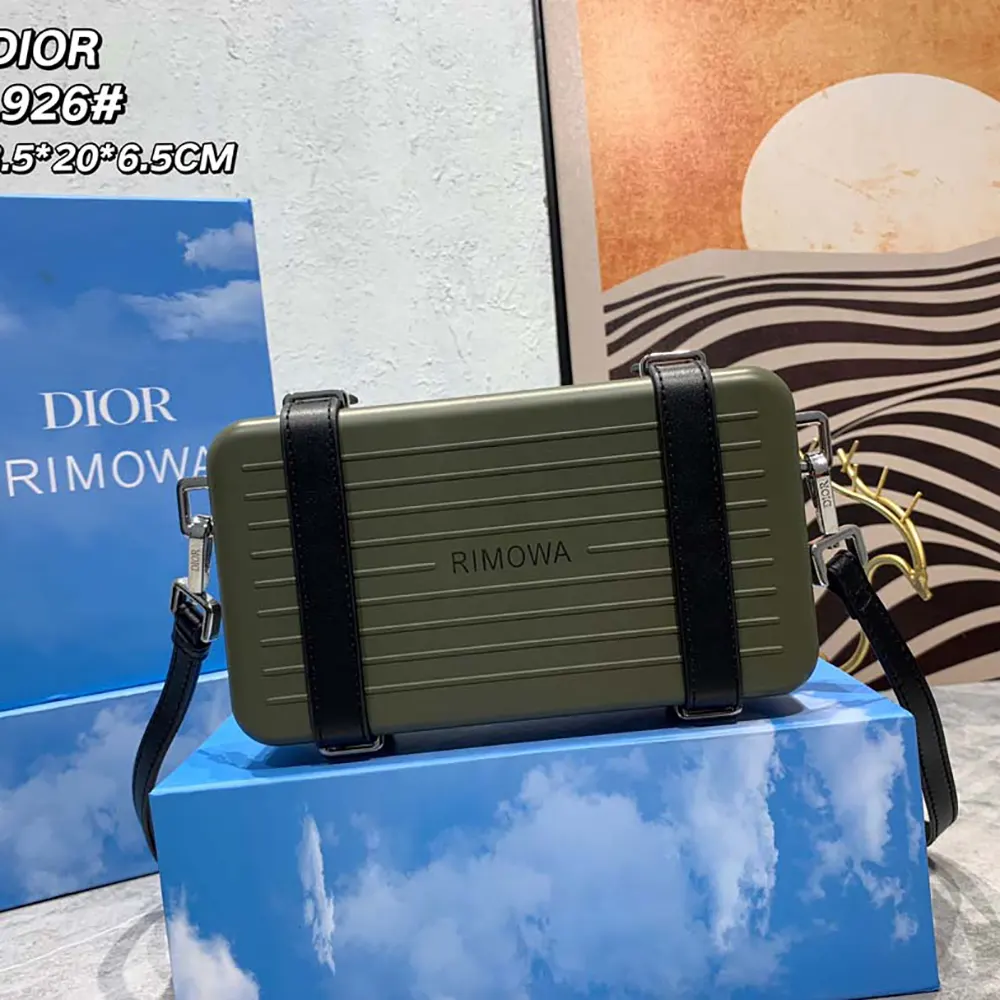 Rimowa Unisex Cross-Body Bag Aluminum and Grained Calfskin 15 Rimowa Unisex Cross-Body Bag Aluminum and Grained Calfskin