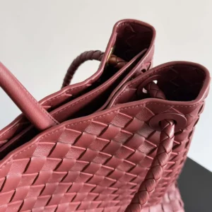 Bottega Veneta Women Large Andiamo in Lambskin Leather-Dark Red