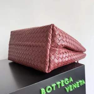 Bottega Veneta Women Large Andiamo in Lambskin Leather-Dark Red