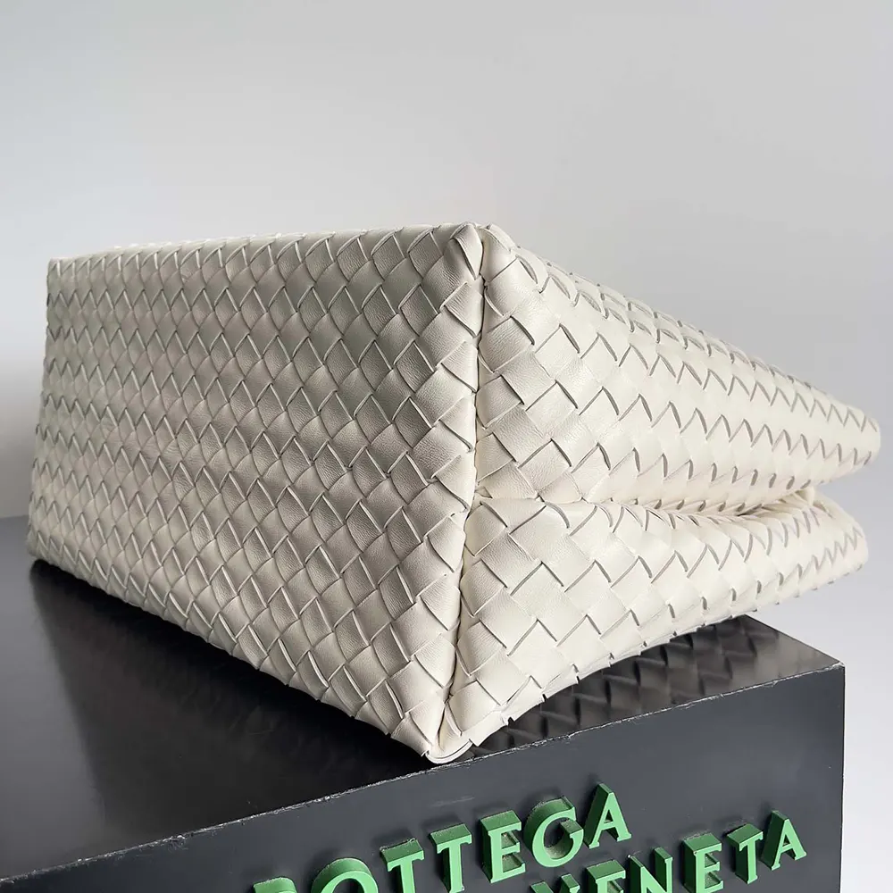 Bottega Veneta Women Large Andiamo in Lambskin Leather-White 5 Bottega Veneta Women Large Andiamo in Lambskin Leather-White
