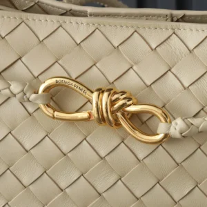 Bottega Veneta Women Medium Andiamo in Supple Intrecciato Leather-Beige
