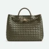 Bottega Veneta Women Medium Andiamo in Supple Intrecciato Leather-Dark Green