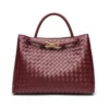 Bottega Veneta Women Medium Andiamo in Supple Intrecciato Leather-Maroon