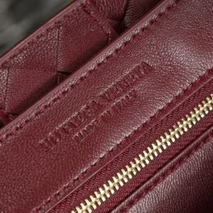 Bottega Veneta Women Medium Andiamo in Supple Intrecciato Leather-Maroon