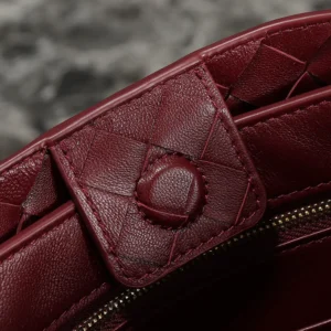 Bottega Veneta Women Medium Andiamo in Supple Intrecciato Leather-Maroon