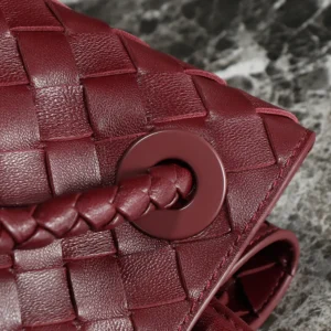 Bottega Veneta Women Medium Andiamo in Supple Intrecciato Leather-Maroon