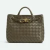 Bottega Veneta Women Small Andiamo Intrecciato Leather Top Handle Bag-Dark Green