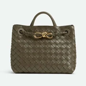 Bottega Veneta Women Small Andiamo Intrecciato Leather Top Handle Bag-Dark Green