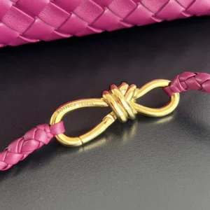 Bottega Veneta Women Small Andiamo Intrecciato Leather Top Handle Bag-Rose