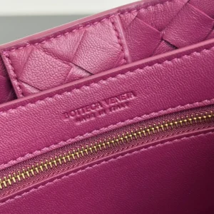 Bottega Veneta Women Small Andiamo Intrecciato Leather Top Handle Bag-Rose
