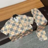 Burberry Women Check Short-Sleeved Silk Pajama Set