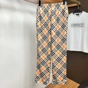 Burberry Women Check Short-Sleeved Silk Pajama Set