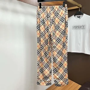 Burberry Women Check Short-Sleeved Silk Pajama Set