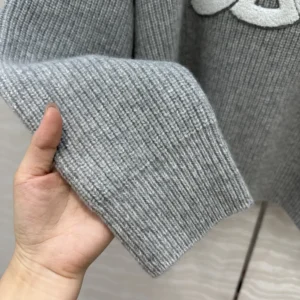 Celine Women Crew Neck Sweater In Ribbed Wool RY0GS423P