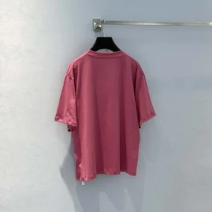 Celine Women Loose T-Shirt In Cotton Jersey-Rose RX0D5507Z