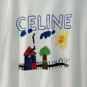 Celine Women Loose T-Shirt In Cotton Jersey-White RX0D5507Z