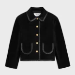 Celine Women Straight Blouson Jacket In Suede RV0ML434J