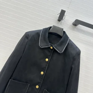 Celine Women Straight Blouson Jacket In Suede RV0ML434J