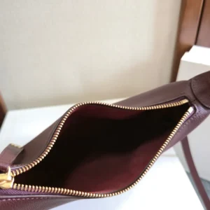 Celine Women Teen Celine Lulu in Grained Calfskin-Deep Burgundy