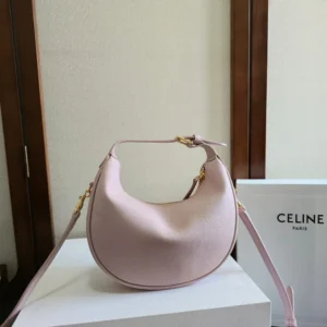 Celine Women Teen Celine Lulu in Grained Calfskin-Pink