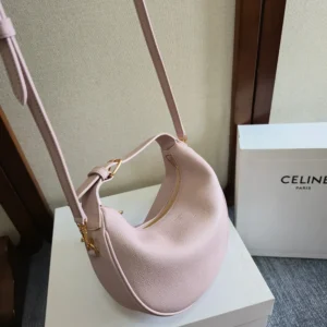 Celine Women Teen Celine Lulu in Grained Calfskin-Pink