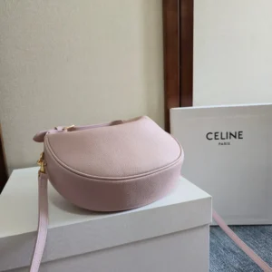 Celine Women Teen Celine Lulu in Grained Calfskin-Pink