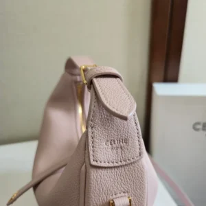Celine Women Teen Celine Lulu in Grained Calfskin-Pink