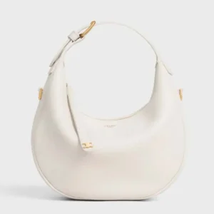 Celine Women Teen Celine Lulu in Grained Calfskin-White