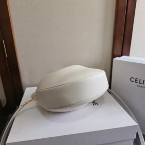 Celine Women Teen Celine Lulu in Grained Calfskin-White