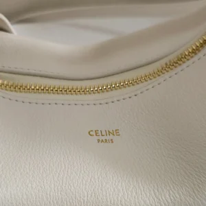 Celine Women Teen Celine Lulu in Grained Calfskin-White
