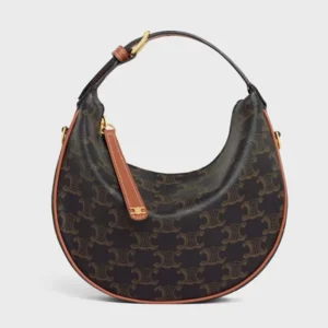 Celine Women Teen Celine Lulu in Triomphe Canvas and Calfskin