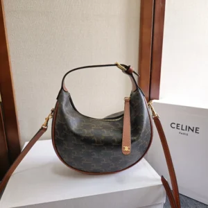 Celine Women Teen Celine Lulu in Triomphe Canvas and Calfskin