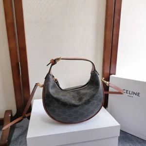 Celine Women Teen Celine Lulu in Triomphe Canvas and Calfskin
