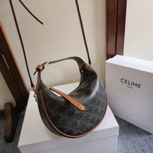 Celine Women Teen Celine Lulu in Triomphe Canvas and Calfskin