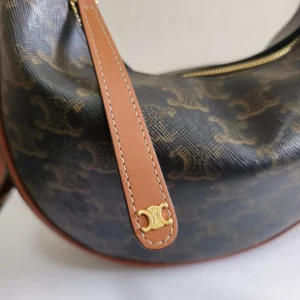 Celine Women Teen Celine Lulu in Triomphe Canvas and Calfskin