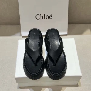 Chloe Women Nama Wedge Slide-White CHC25A10XSN122